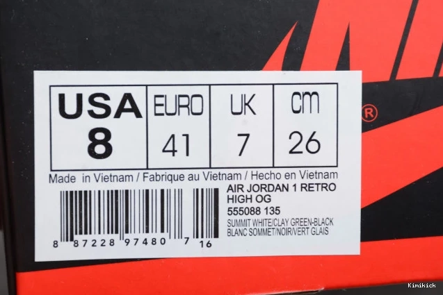 1 Jordan 555088- Retro OG Green Clay High Air 860 Affordable 0608